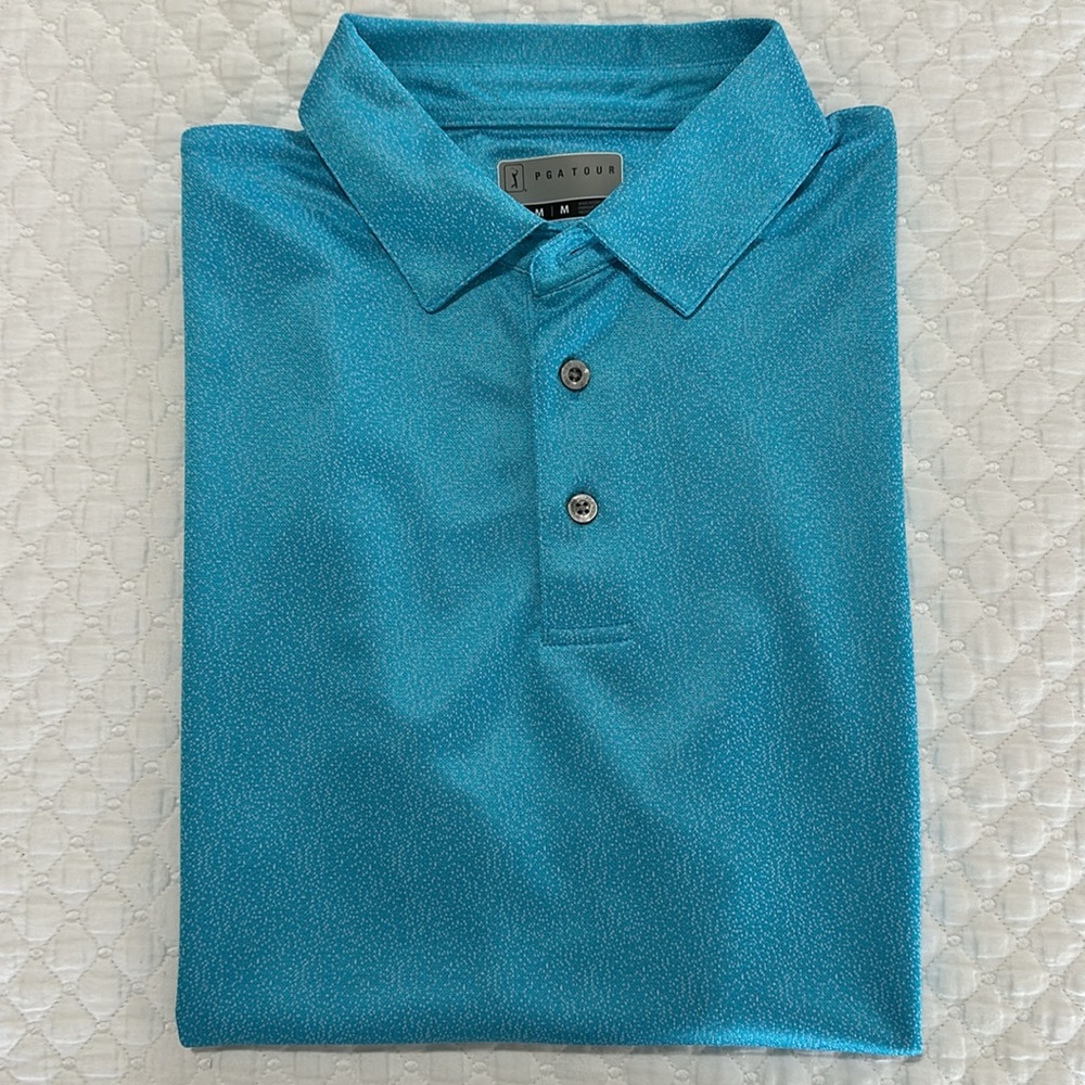 PGA Tour Cyan Blue Golf Polo